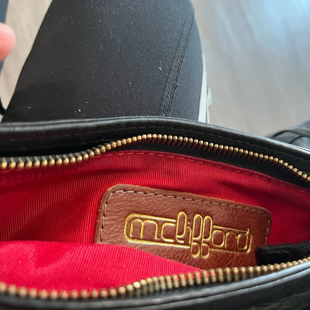 Elegant Black Leather Crossbody Bag Mceifford